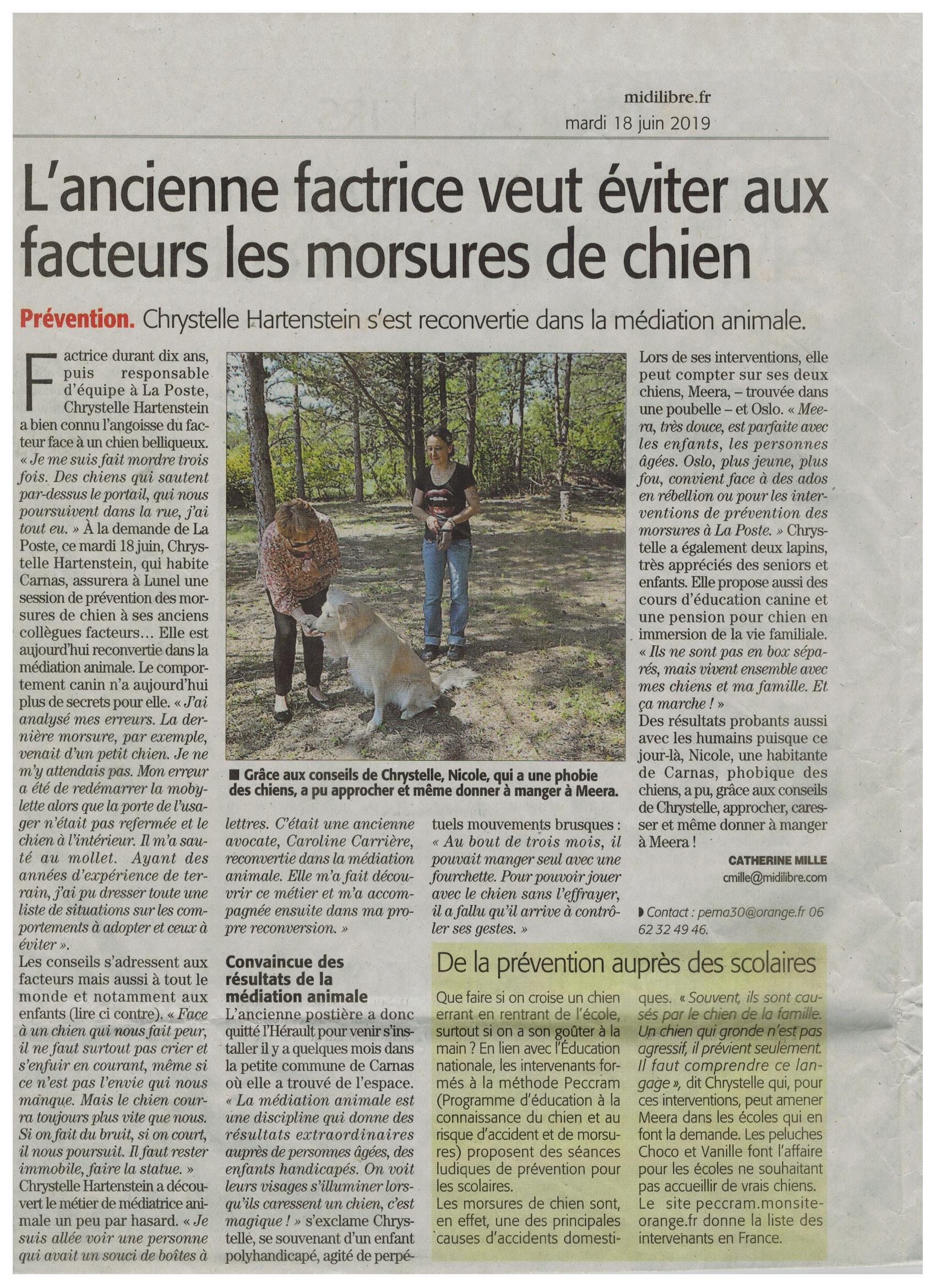 La poste sensibilisation aux risques d'agressions canines