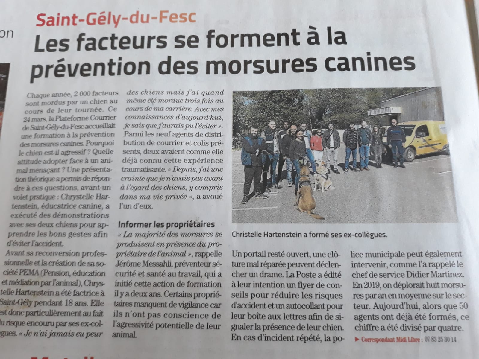 La poste sensibilisation aux risques d'agressions canines